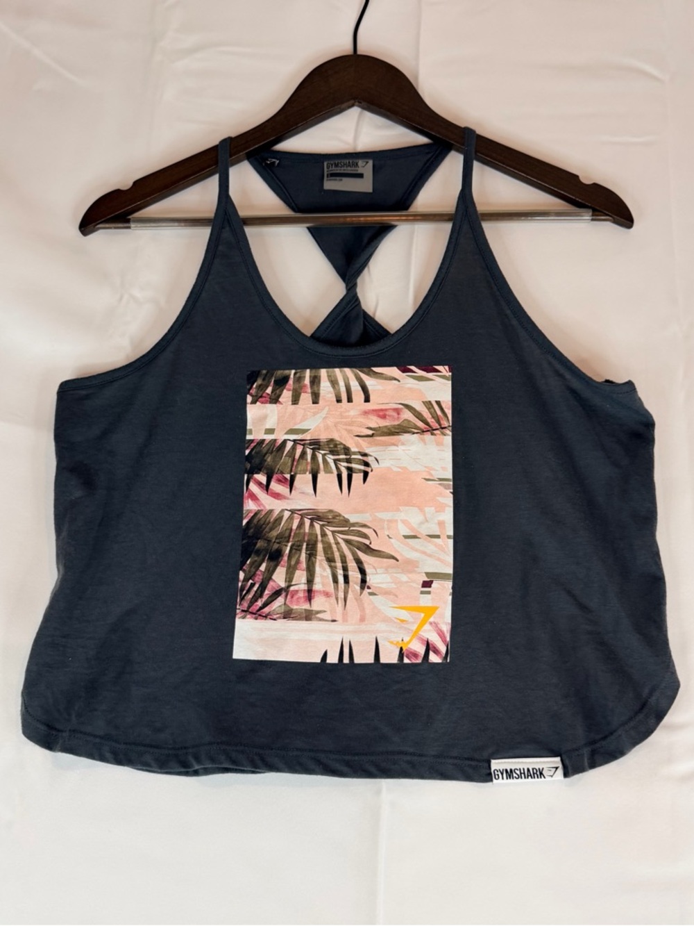 GYMSHARK Women’s Size S Top Tank Graphic Twist Back Workout Athletic - Picture 2 of 12